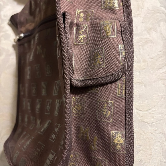 MAH JONGG 13” X 10” BROWN AND GOLD ACCESSORIES BAG LIKE NEW CONDITION - Picture 2 of 2